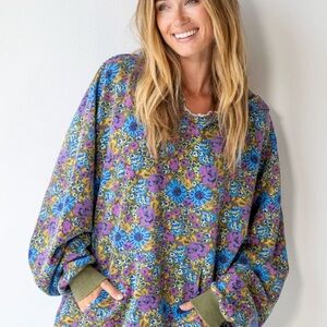 Natural Life Oversized Floral Hoodie